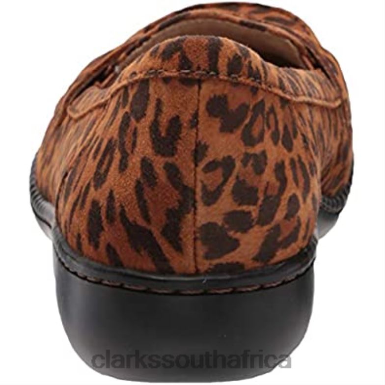 Women's Ashland Bubble Loafer Dark Tan Leopard Clarks 840402174 Women Clarks Dark Tan Leopard