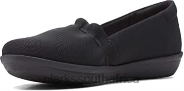 Women's Ayla Shine Loafer Flat Black Textile Clarks 84040230 Women Clarks