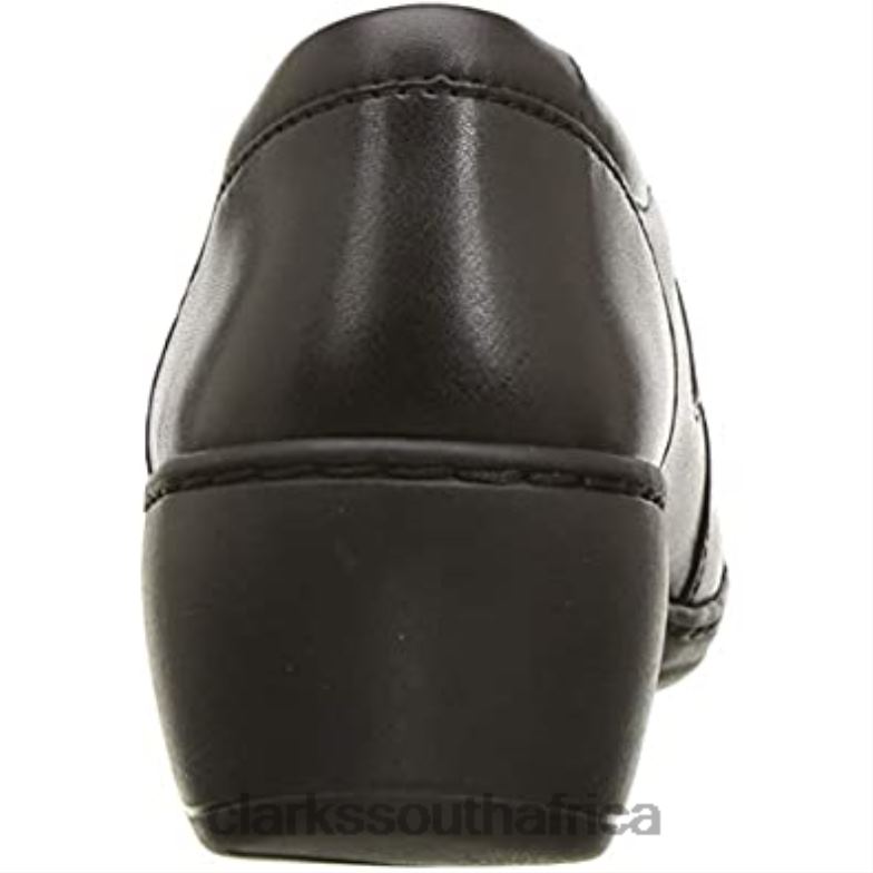 Women's Channing Fiona Loafer Clarks Black Leather 840401423 Women Clarks Black Leather