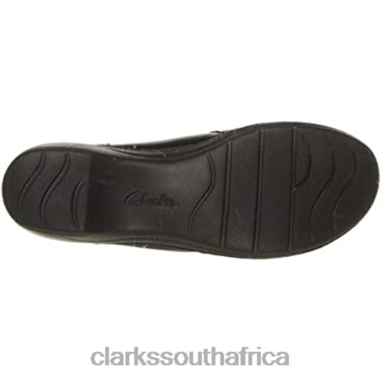 Women's Channing Fiona Loafer Clarks Black Leather 840401423 Women Clarks Black Leather