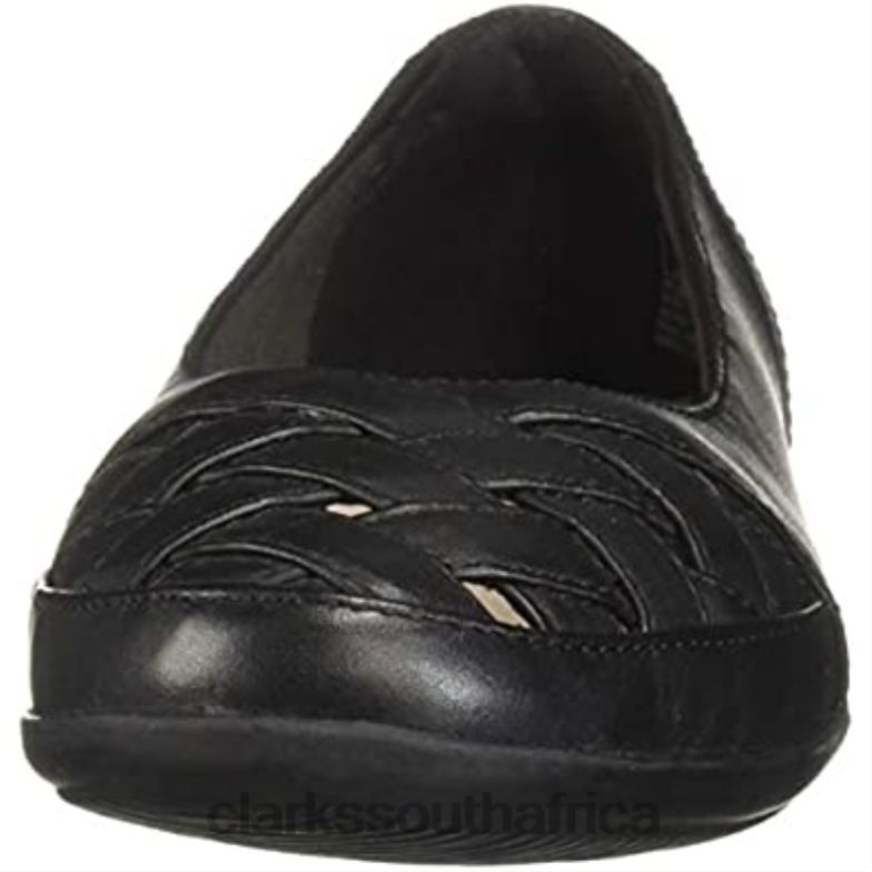 Women's Gracelmaze Loafer Flat Clarks Black Leather 840401485 Women Clarks