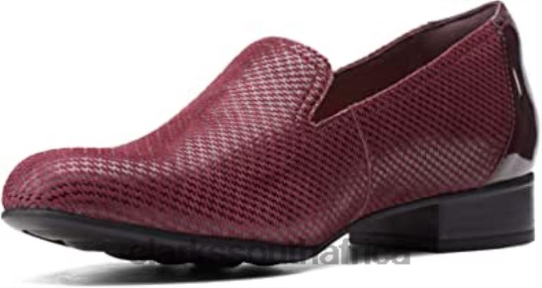 Women's Juliet Hanley Loafer Clarks Burgundy Interest Leather 840401053 Women Clarks Burgundy Interest Leather