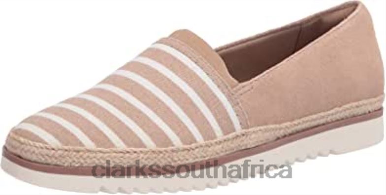 Women's Serena Paige Loafer Flat Sand Textile Suede Combi Clarks 840401478 Women Clarks Sand Textile Suede Combi