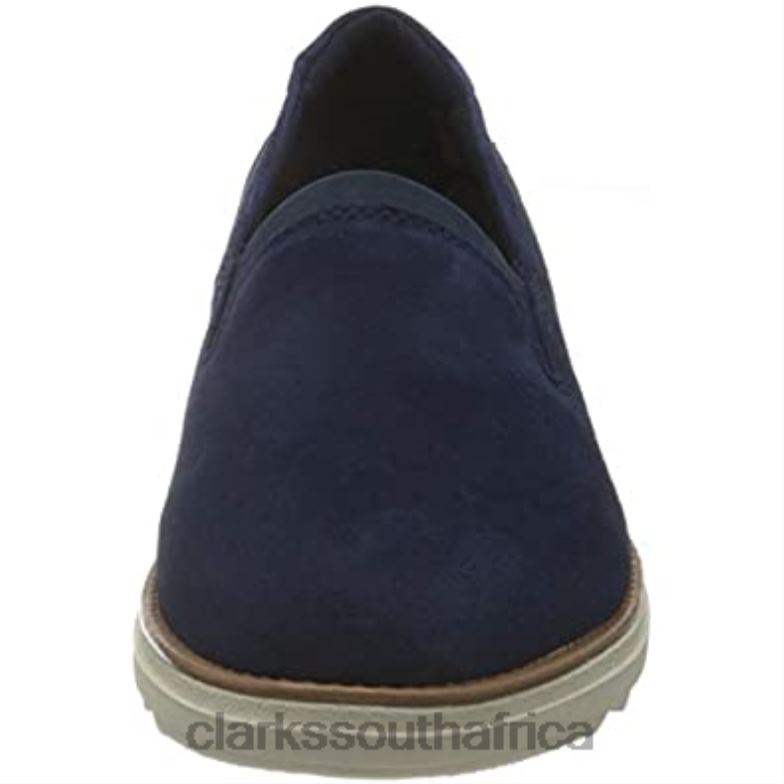 Women's Sharon Dolly Loafer Clarks Dark Blue Suede 84040343 Women Clarks Dark Blue Suede