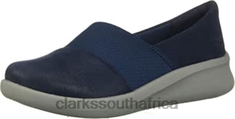 Women's Sillian 20 Moon Loafer Clarks Navy Synthetic 840401765 Women Clarks