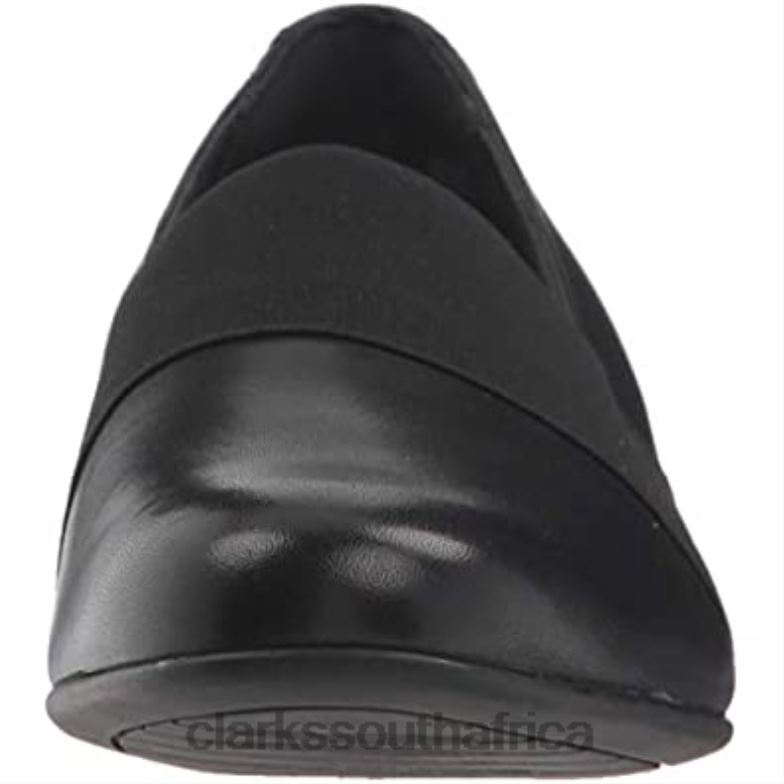 Women's Un Blush Lo Loafer Black Leather Clarks 84040342 Women Clarks Black Leather