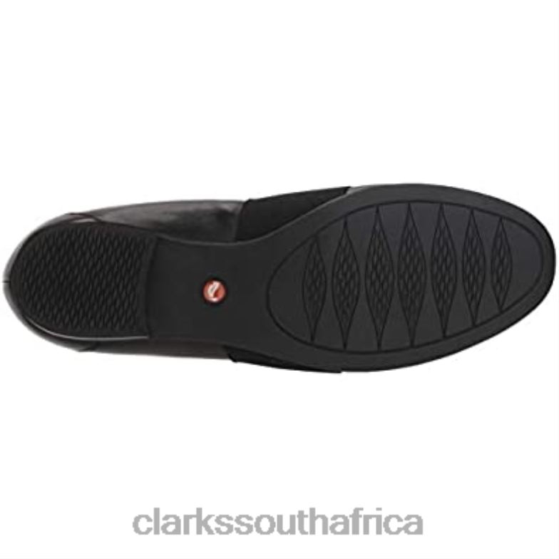 Women's Un Blush Lo Loafer Black Leather Clarks 84040342 Women Clarks Black Leather