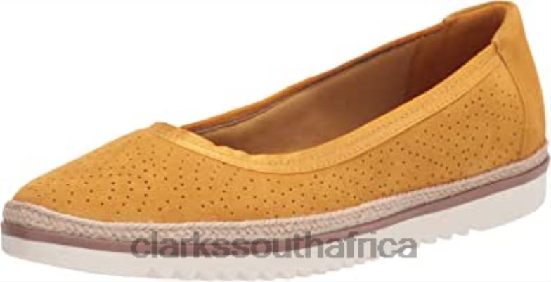 Yel Low Suede Clarks Women's Serena Kellyn Loafer Flat 840401323 Women Clarks Yellow Suede