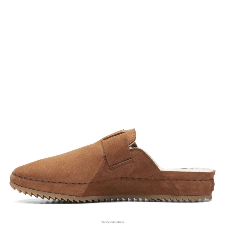 Tan Wlined Sde Brookleigh Mule Clarks 840403060 Women Clarks Tan Wlined Sde