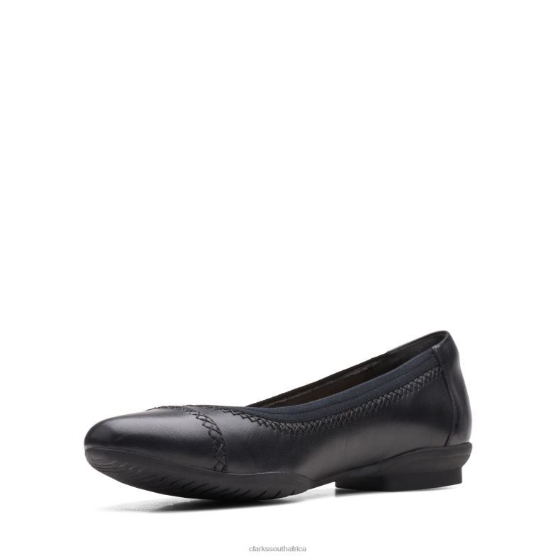 Clarks Sara Bay Black Leather 840403338 Women Clarks Black Leather