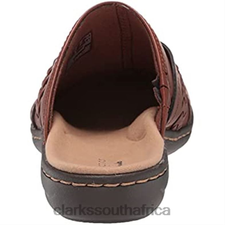 Clarks Women's Laurieann Step Clog Dark Tan Leather 840401906 Women Clarks Dark Tan Leather