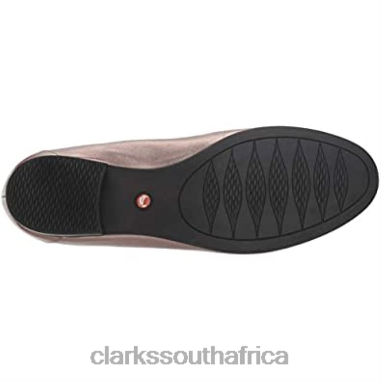 Clarks Women's Un Blush Go Pebble Metallic Leather 840401179 Women Clarks