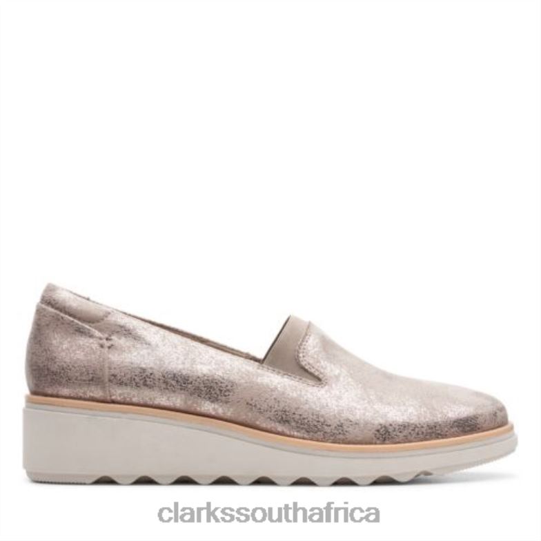 Sharon Dolly Clarks Pewter Metallic Textile 840403879 Women Clarks Pewter Metallic Textile