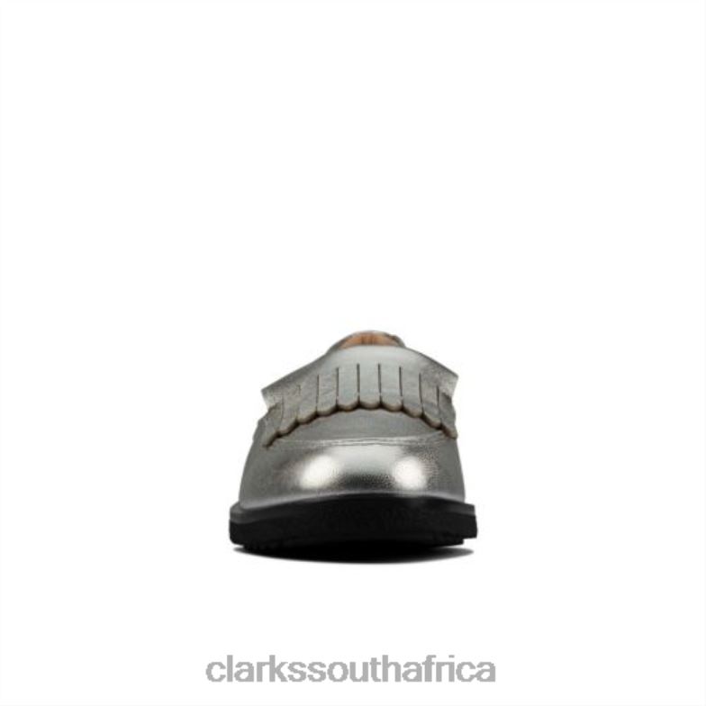 Silver Metallic Clarks Griff Kilt 840403987 Women Clarks Silver Metallic