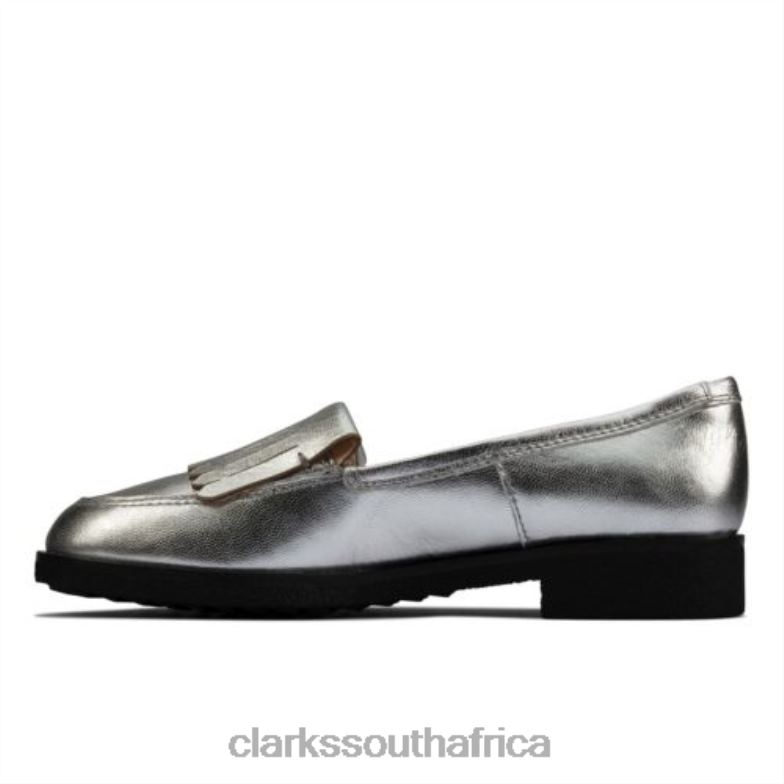 Silver Metallic Clarks Griff Kilt 840403987 Women Clarks Silver Metallic