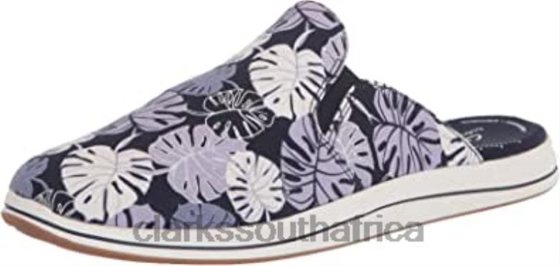 Women's Breeze Shore Mule Clarks Lavender Combi Canvas 840401975 Women Clarks Lavender Combi Canvas
