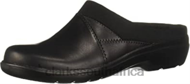 Women's Sashlyn Clog Clarks Black Leather 840402765 Women Clarks Black Leather