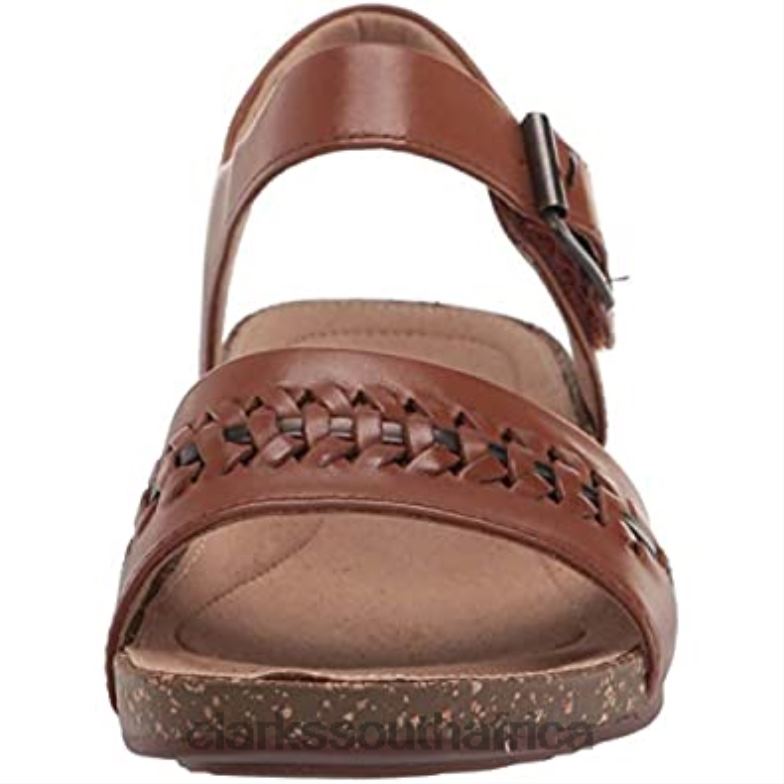Women's Un Perri Way Dark Tan Leather 8 M Clarks 840402143 Women Clarks