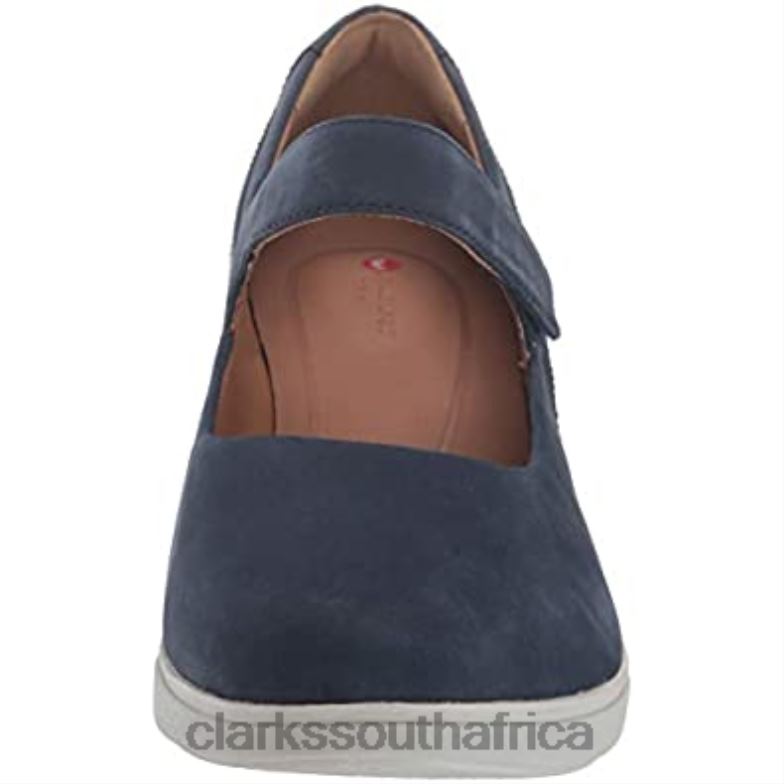 Women's Un Tallara Ivy Platform Clarks Navy Nubuck Leather Combi 84040565 Women Clarks Navy Nubuck Leather Combi