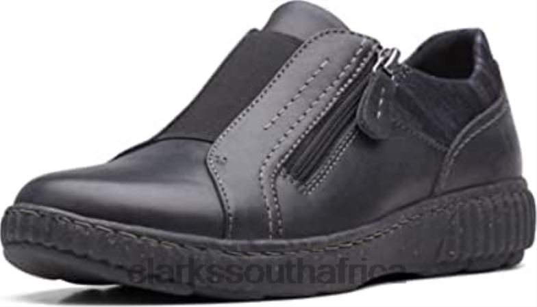 Black Leather Clarks Women's Caroline Cove Oxford 84040107 Women Clarks Black Leather