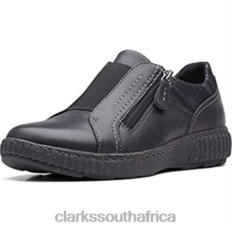 Black Leather Clarks Women's Caroline Cove Oxford 84040107 Women Clarks Black Leather