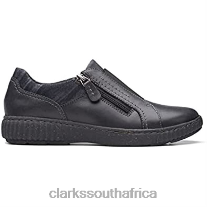 Black Leather Clarks Women's Caroline Cove Oxford 84040107 Women Clarks Black Leather
