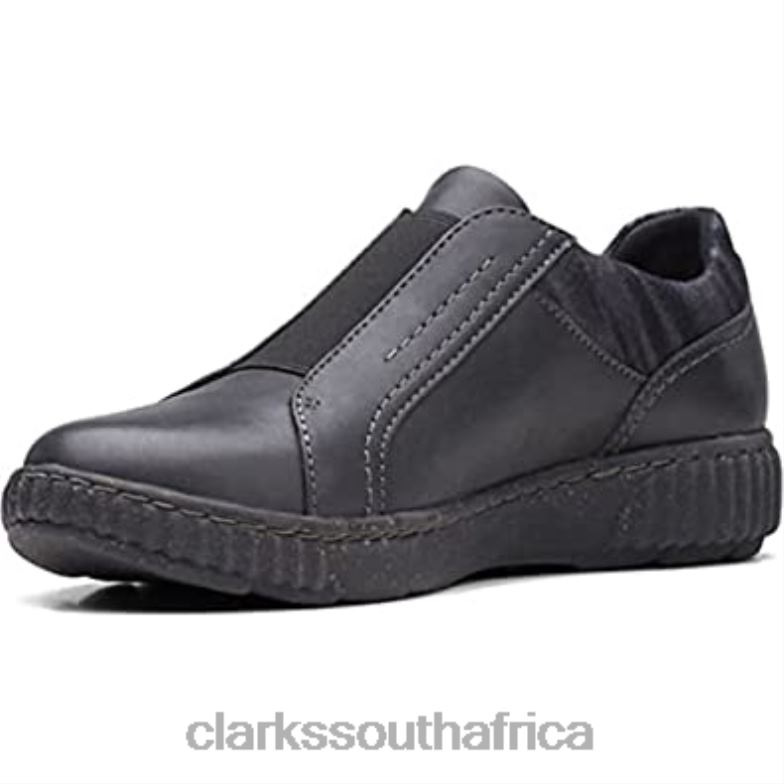 Black Leather Clarks Women's Caroline Cove Oxford 84040107 Women Clarks Black Leather