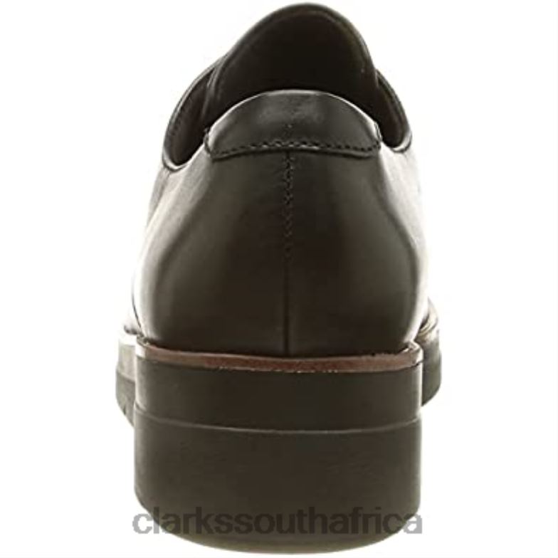 Black Leather Clarks Women's Shayllace Oxford 840401184 Women Clarks