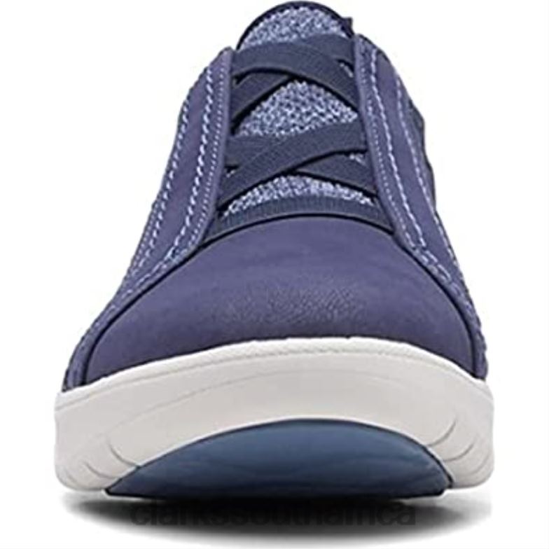 Clarks Women's Adella Trace Oxford Flat Dark Navy Textile 840402650 Women Clarks Dark Navy Textile