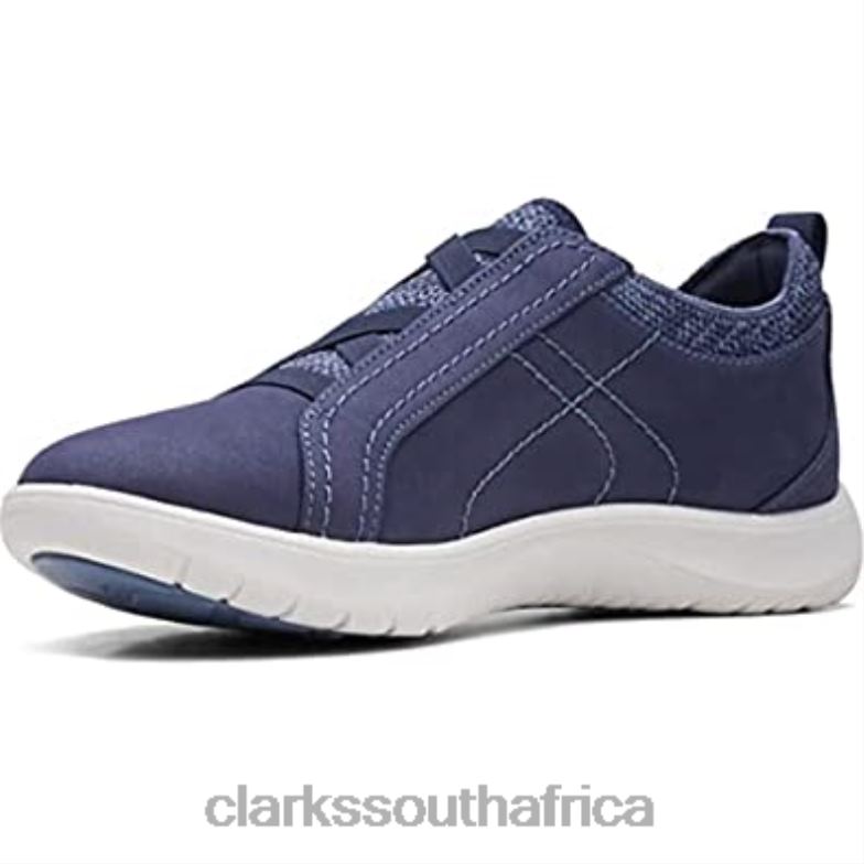 Clarks Women's Adella Trace Oxford Flat Dark Navy Textile 840402650 Women Clarks Dark Navy Textile