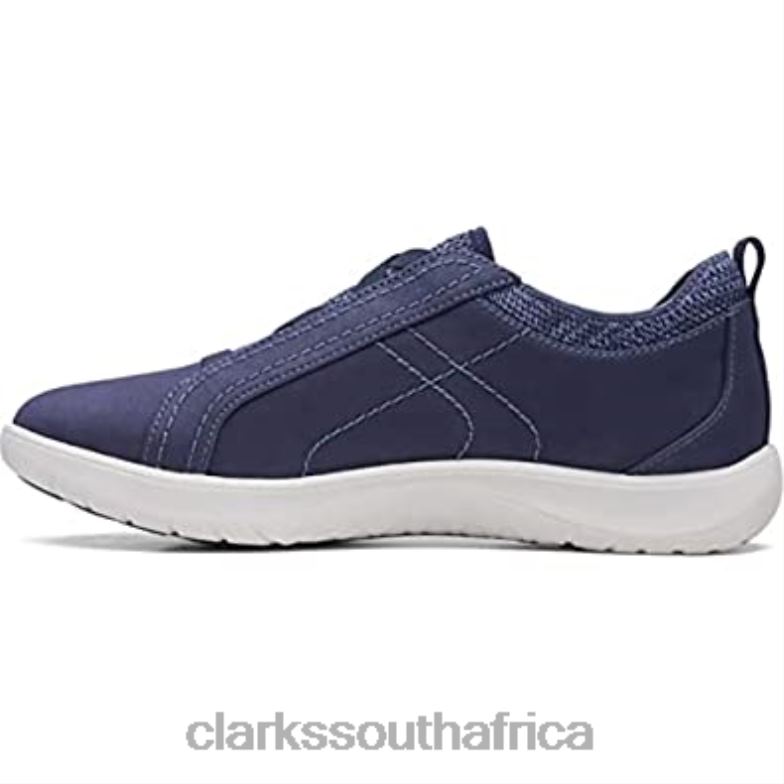 Clarks Women's Adella Trace Oxford Flat Dark Navy Textile 840402650 Women Clarks Dark Navy Textile