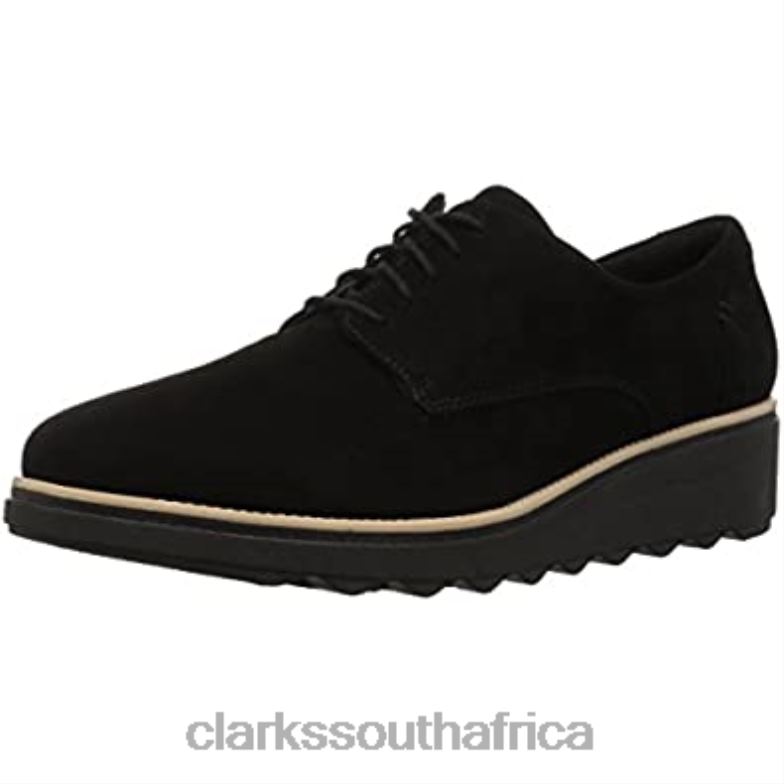 Women's Sharon Noel Oxford Black Nubuck Clarks 840401214 Women Clarks