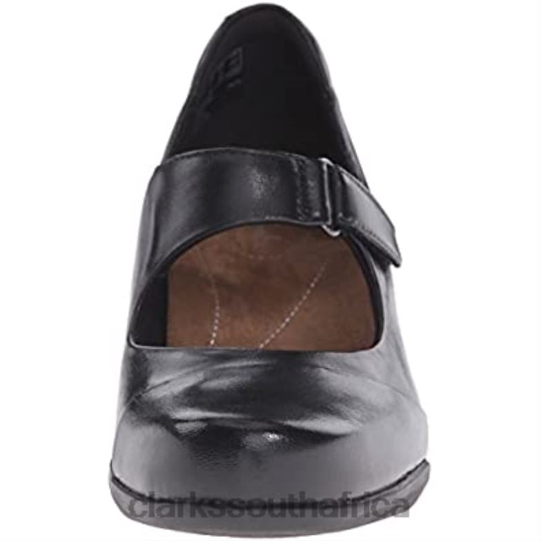 Black Leather Clarks Women's Rosalyn Wren Dress Pump 840402312 Women Clarks Black Leather