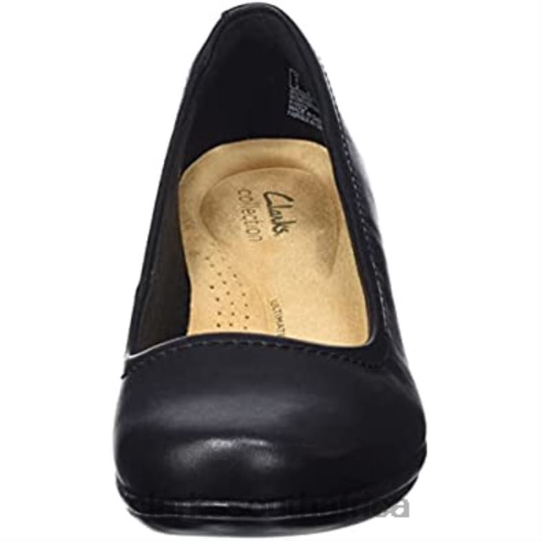 Clarks Black Women's Emily Belle Pump 840401545 Women Clarks Black Leather