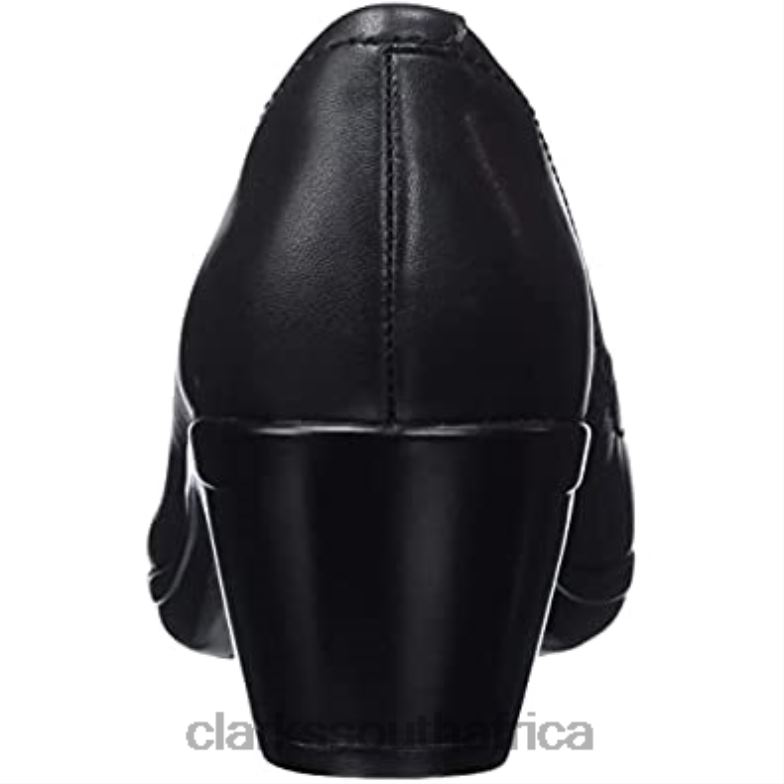 Clarks Black Women's Emily Belle Pump 840401545 Women Clarks Black Leather