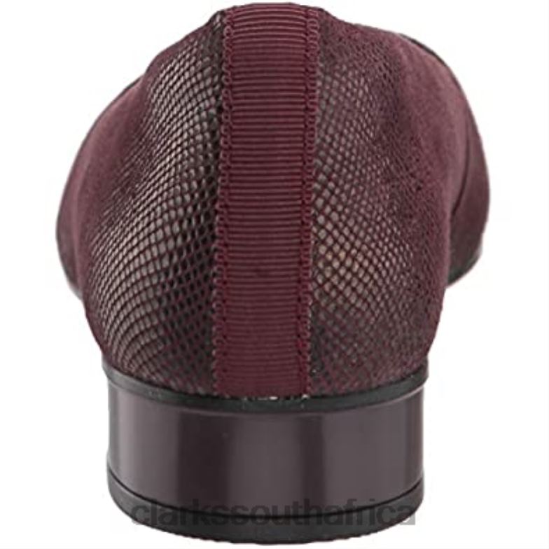 Clarks Burgundy Suede Print Synthetic Women's Juliet Petra Pump 840401945 Women Clarks Burgundy Suede Print Synthetic