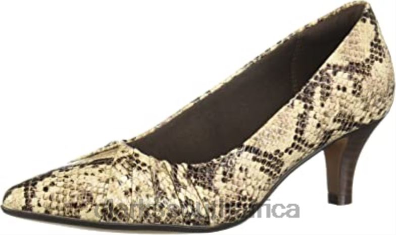 Clarks Women's Linvale Crown Pump Taupe Snake Synthetic 840402986 Women Clarks Taupe Snake Synthetic