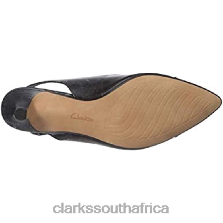 Clarks Women's Linvale Emmy Pump Black Leather Synthetic 84040266 Women Clarks Black Leather Synthetic