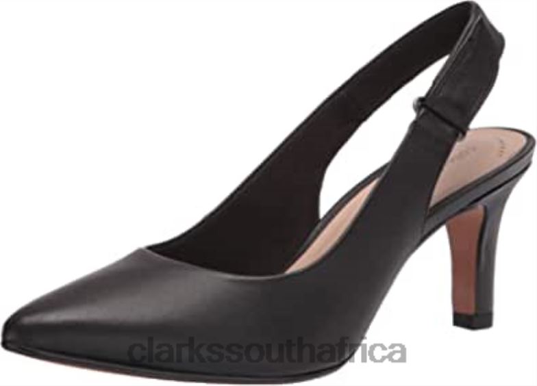 Women's Illeana Poppy Pump Clarks Black Leather 840401749 Women Clarks Black Leather