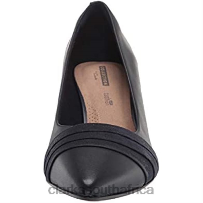 Women's Linvale Madie Pump Navy Leather Clarks 840401262 Women Clarks Navy Leather