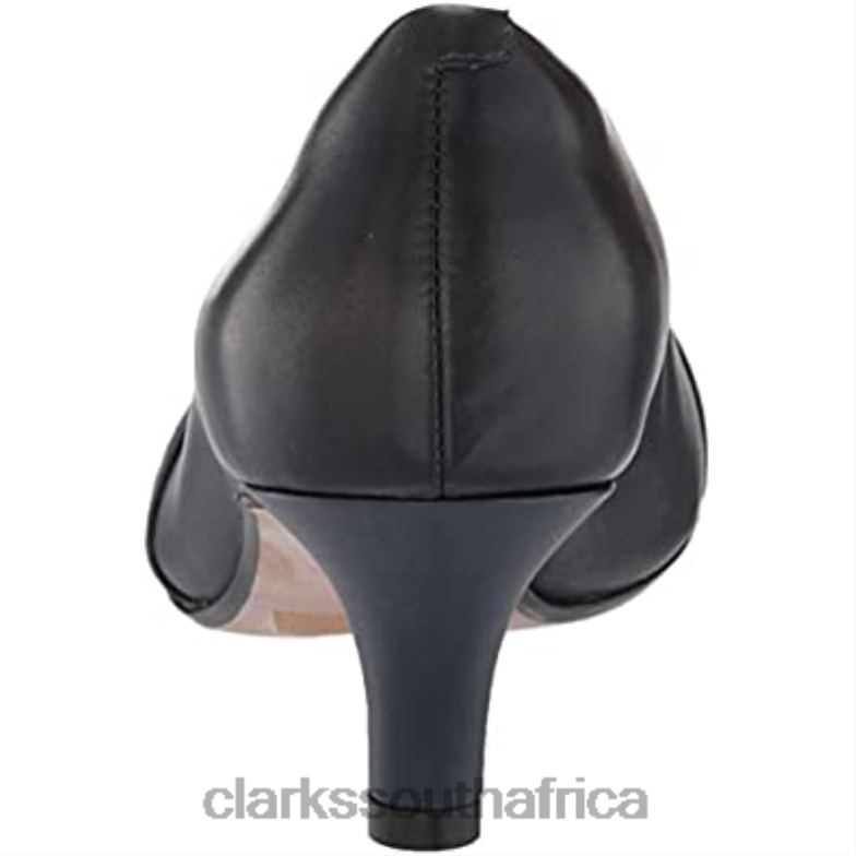 Women's Linvale Madie Pump Navy Leather Clarks 840401262 Women Clarks Navy Leather