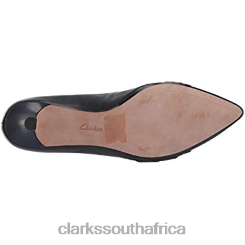 Women's Linvale Madie Pump Navy Leather Clarks 840401262 Women Clarks Navy Leather