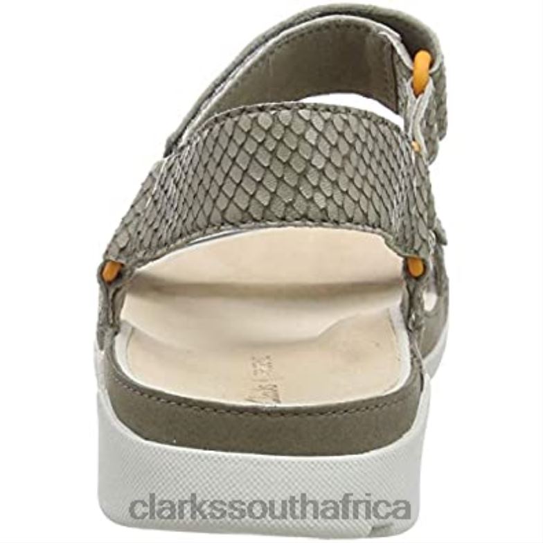 Beige Sage Snake Sage Snake Clarks Women's Tri Sporty Sling Back Sandals 840402859 Women Clarks Beige Sage Snake
