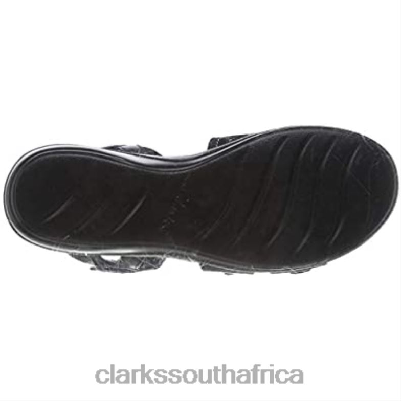 Black Clarks Women's Alexis Shine Sandal 840401208 Women Clarks Black