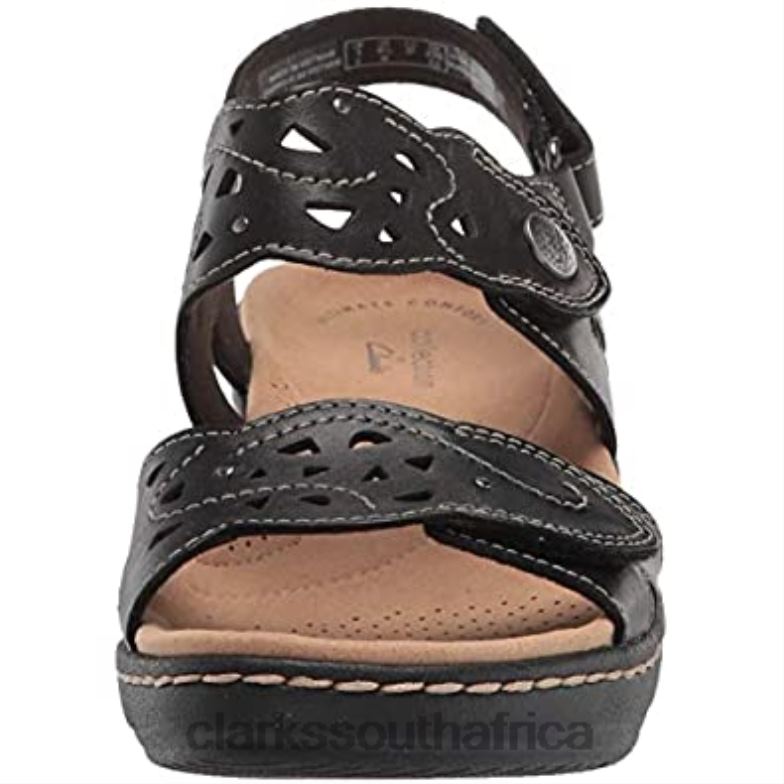 Black Leather Women's Merliah Dove Sandal Clarks 840401804 Women Clarks Black Leather