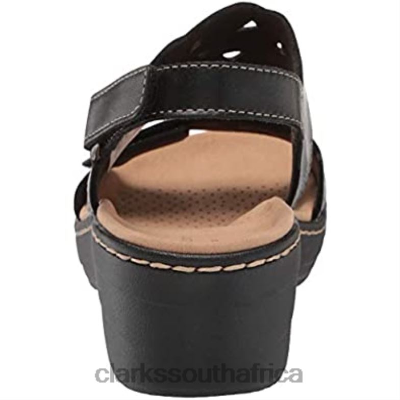 Black Leather Women's Merliah Dove Sandal Clarks 840401804 Women Clarks Black Leather