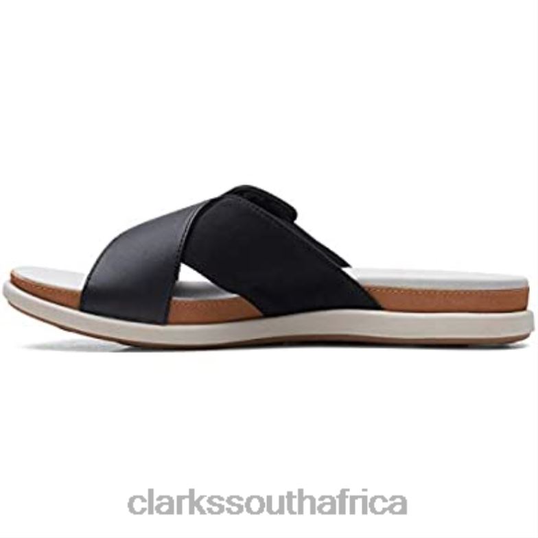 Black Synthetic Clarks Women's Eliza April Slide Sandal 840401859 Women Clarks Black Synthetic
