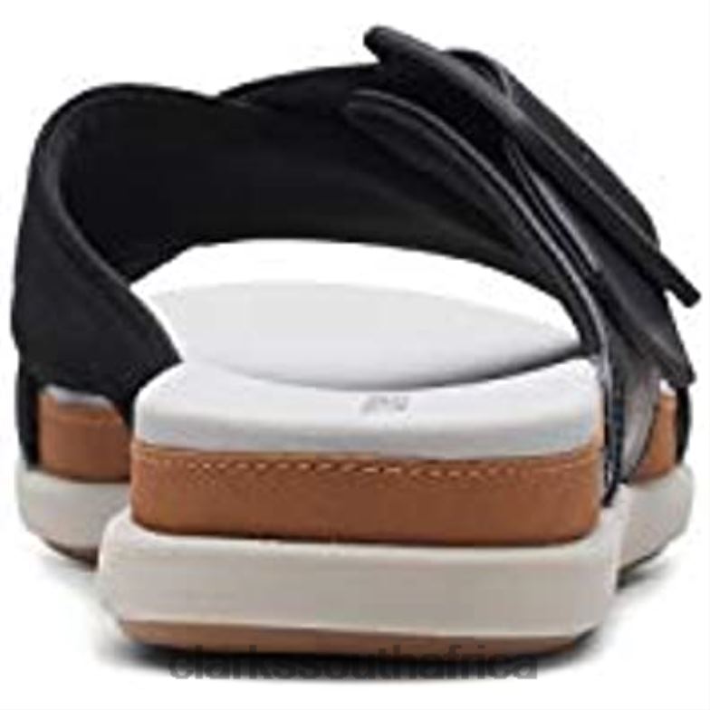 Black Synthetic Clarks Women's Eliza April Slide Sandal 840401859 Women Clarks Black Synthetic