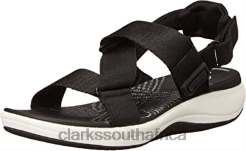 Black Textile Women's Mira Sun Flat Sandal Clarks 840401596 Women Clarks