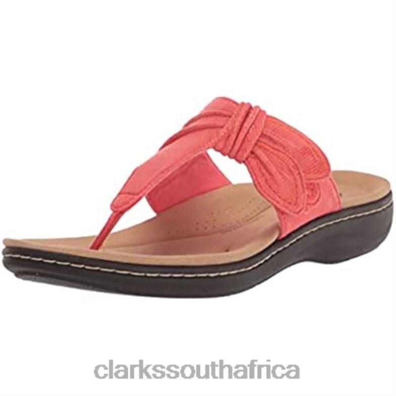 Bright Coral Textile Clarks Women's Laurieann Rae Flat Sandal 84040779 Women Clarks